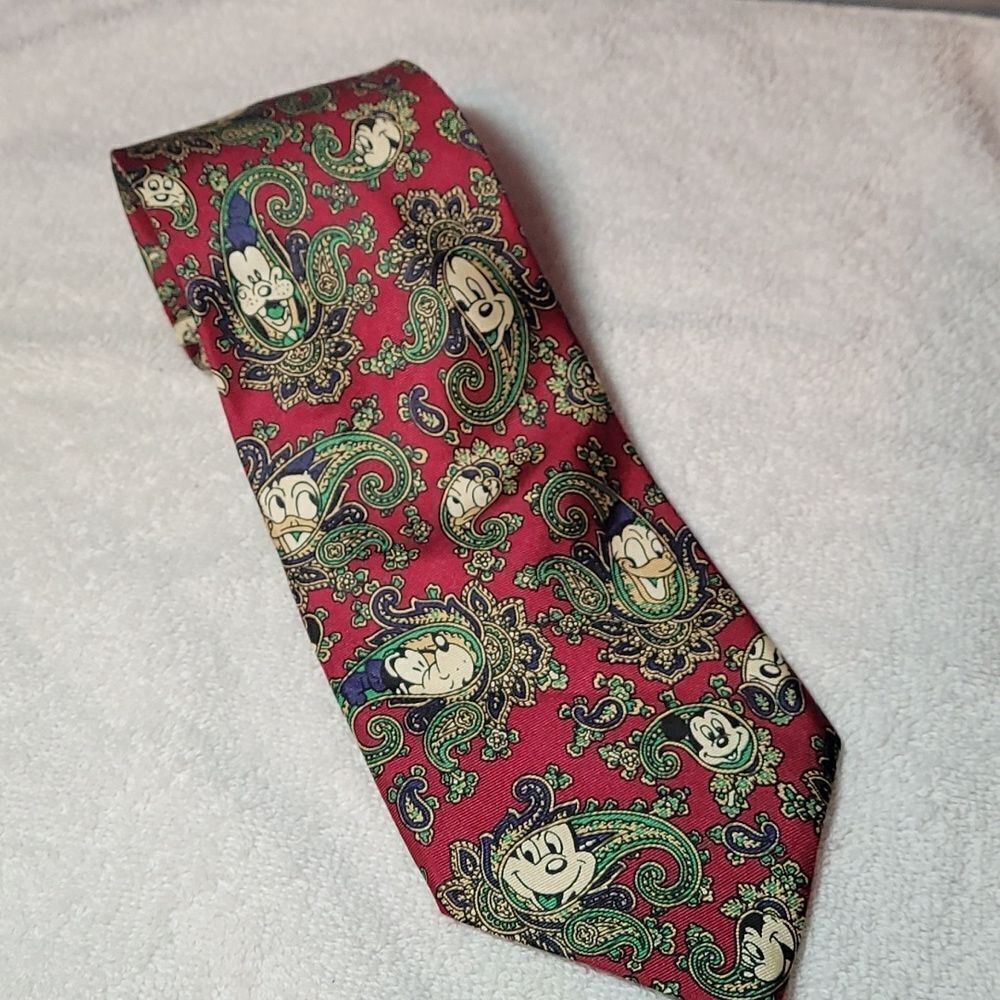 Vintage Balancine Disney silk Neck tie‎ mickey and Donald